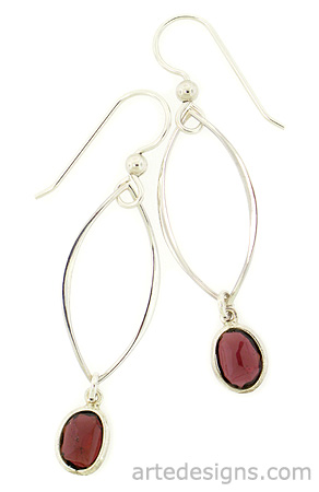 Abstract Garnet Link Earrings
