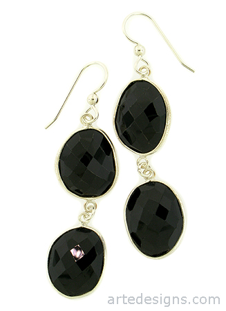 Abstract Black Spinel Earrings
