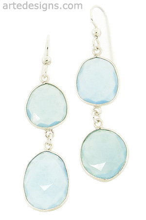 Abstract Blue Onyx Earrings

