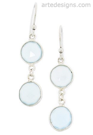Double Blue Moonstone Earrings
