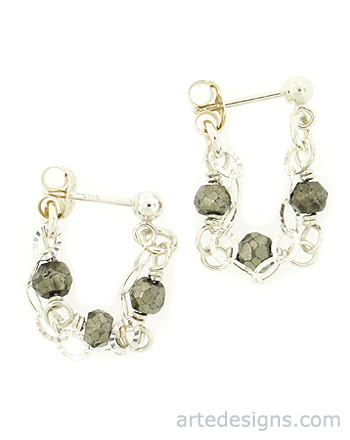 Sparkly Pyrite Chain Earrings
