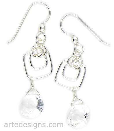 Abstract Natural Crystal Earrings
