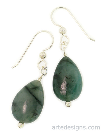 Natural Emerald Gemstone Earrings
