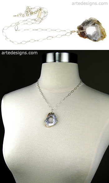 Sparkly Geode Slice Necklace
