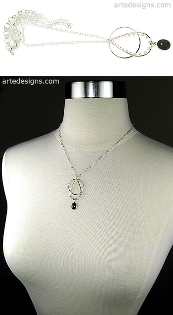 Black Spinel Dotted Necklace
