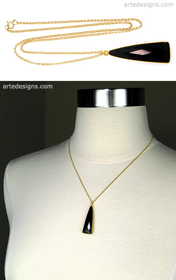 Triangle Black Spinel Necklace
