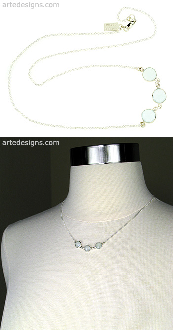 Triple Blue Moonstone Necklace

