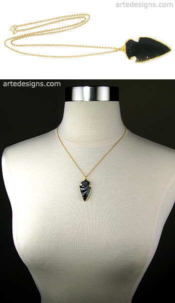 Obsidian Arrowhead Necklace

