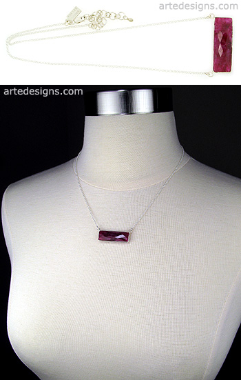 Rich Ruby Rectangle Necklace
