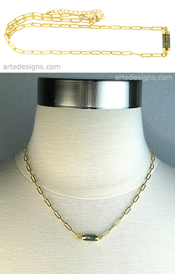 Cylindrical Faceted Labradorite Necklace
