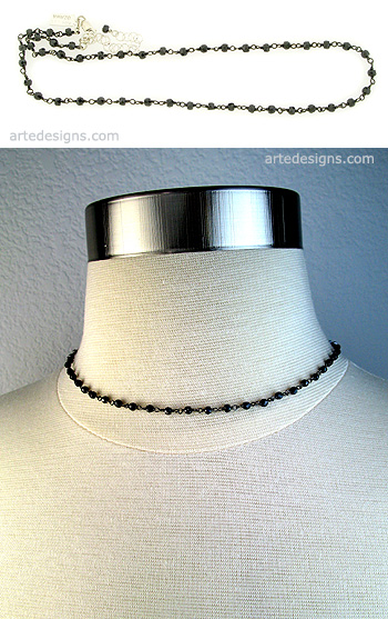 Jet Hematite Choker Necklace
