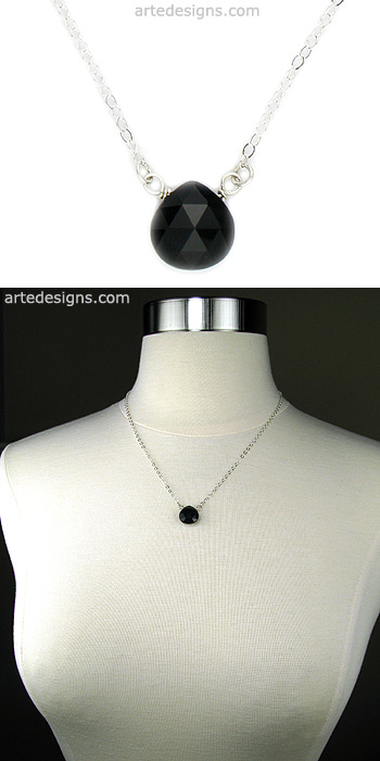Black Onyx Solitaire Necklace
