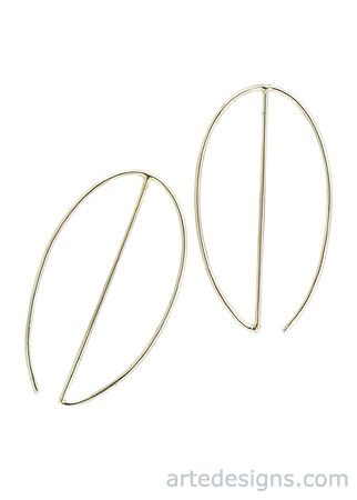 Abstract Sterling Silver Hoop Earrings
