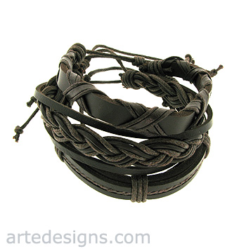 Brown Leather Bracelets A
