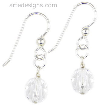 Round Crystal Solitaire Earrings
