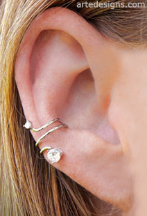 Sterling Silver Ear Cuff with CZs
