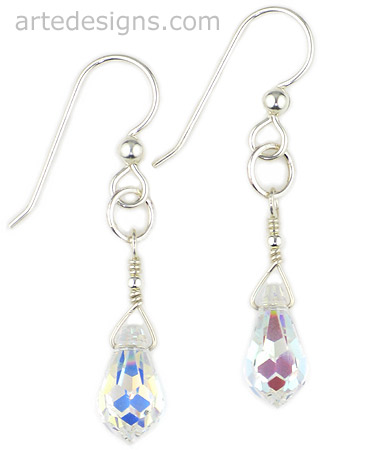 Swarovski Crystal Earrings in AB Briolettes
