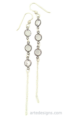 Edgy Swarovski Crystal Linear Earrings

