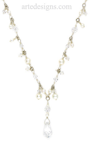 Princess Pearl and Crystal Necklace
