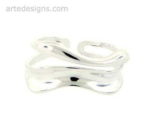 Abstract Sterling Silver Ring
