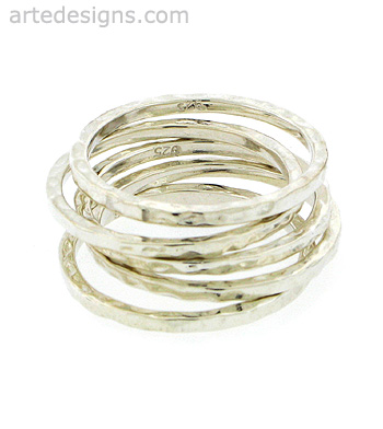 Sterling Silver Stack Ring (Size 6)
