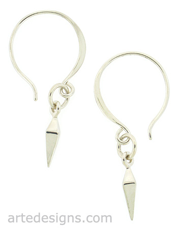 Mini Sterling Silver Round Point Earrings
