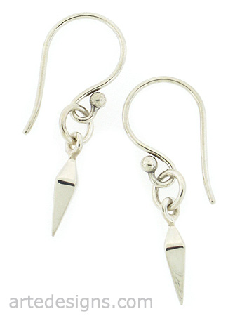 Mini Sterling Silver Fishhook Point Earrings
