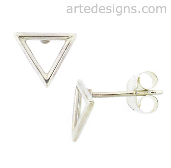 Sterling Silver Small Triangle Post Earrings
