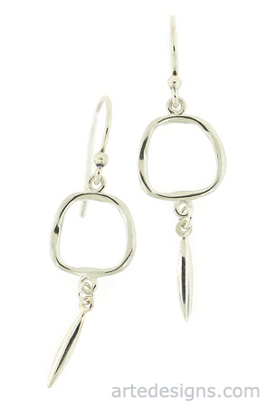 Sterling Silver Abstract Spike Earrings
