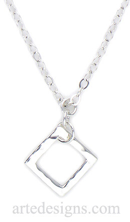 Hammered Link Sterling Silver Necklace
