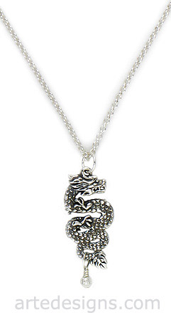 Sterling Silver Dragon Necklace
