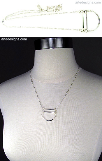 Double Bar Sterling Silver Necklace
