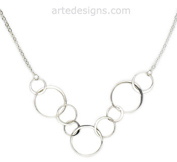 Multi-Circle Sterling Silver Necklace

