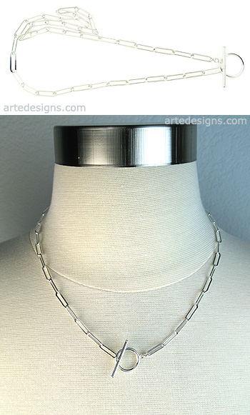 Sterling Silver Toggle Necklace
