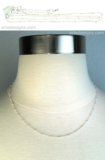 Delicate Sterling Silver Bead Layering Necklace
