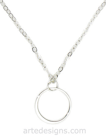 Circle Solitaire Sterling Silver Necklace
