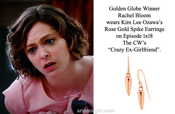 Handmade Jewelry as seen on Crazy Ex-Girlfriend Rebecca Bunch (Rachel Bloom) Episode 1x18 4/18/2016
