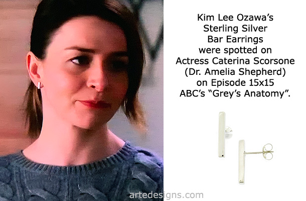 Handmade Jewelry as seen on Grey's Anatomy Caterina Scorsone Episode 15x15 2/28/2019