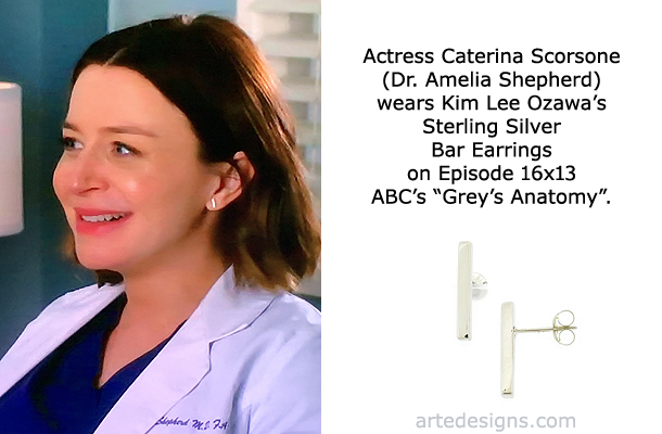 Handmade Jewelry as seen on Grey's Anatomy Caterina Scorsone Episode 16x13 2/13/2020