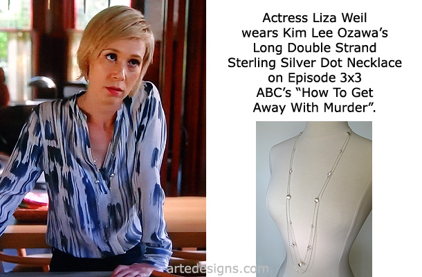 Handmade Jewelry as seen on How To Get Away With Murder Liza Weil Episode 3x3 10/6/2016
