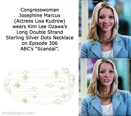 Handmade Jewelry as seen on Scandal Lisa Kudrow Episode 3x06 11/7/2013